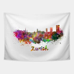 Zurich skyline in watercolor Tapestry