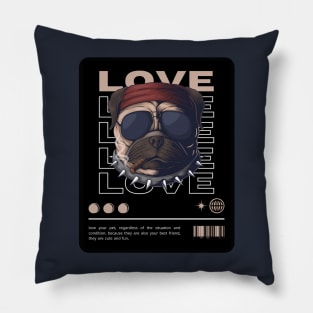 Love your pet day retro Pillow