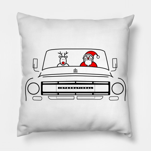 Vintage 1960s IH Travelette truck Christmas special edition Pillow by soitwouldseem