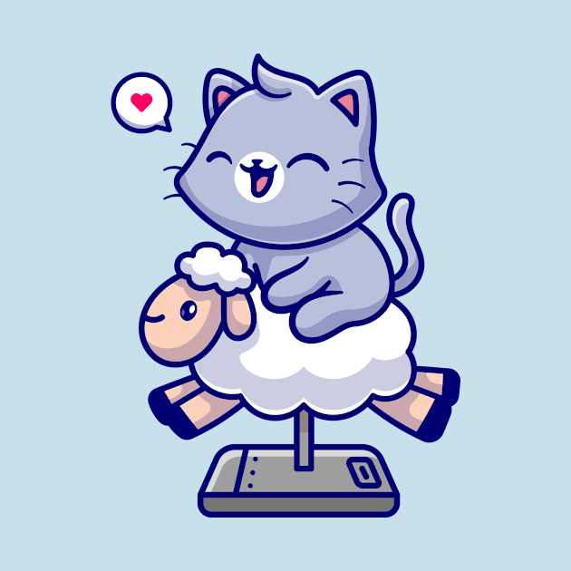 Cute Cat Riding Sheep Toy Cartoon by Catalyst Labs