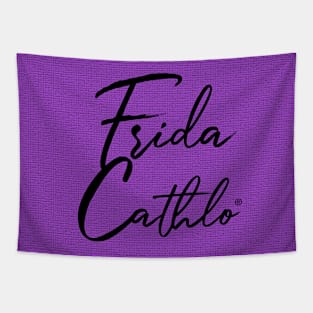 Grape Text B back Cat Frida Cathlo version of - Frida Kahlo Tapestry