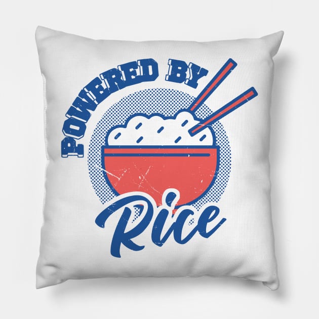 Powered By Rice Asian Food Lover, Japanese Cuisine Pillow by Issho Ni