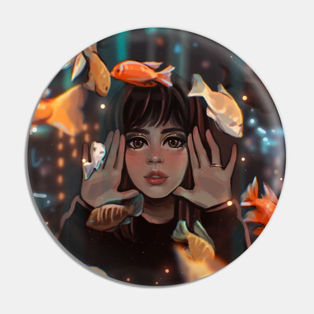 Looking through the fishbowl Pin by Zirae.D