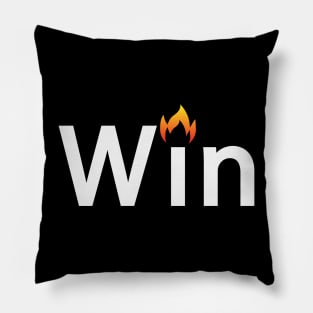 Win motivational text design Pillow