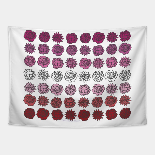 Lesbian Flower Flag Tapestry by SpectacledPeach