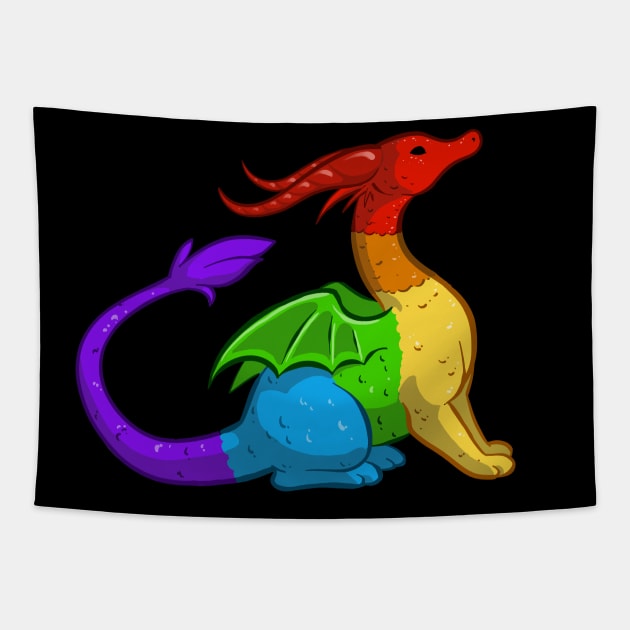 Rainbow Pride Dragon Tapestry by Khalico