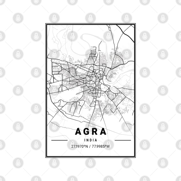 Agra Light City Map by tienstencil