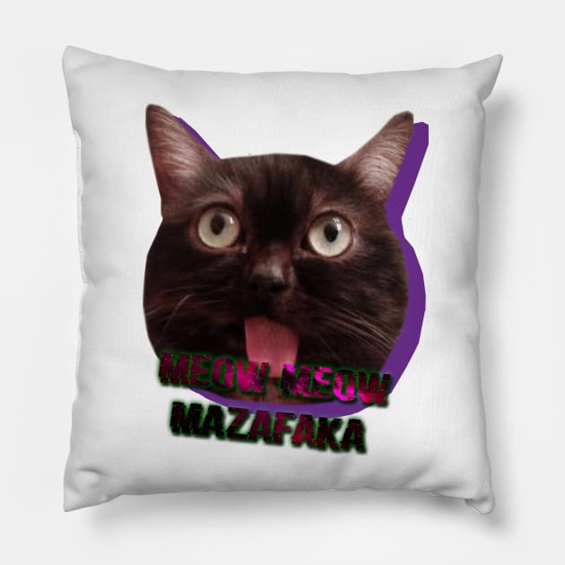 cat rofl meow mem space nature Pillow by denpoolswag