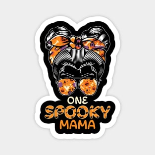 One Spooky Mama Messy Bun halloween Magnet