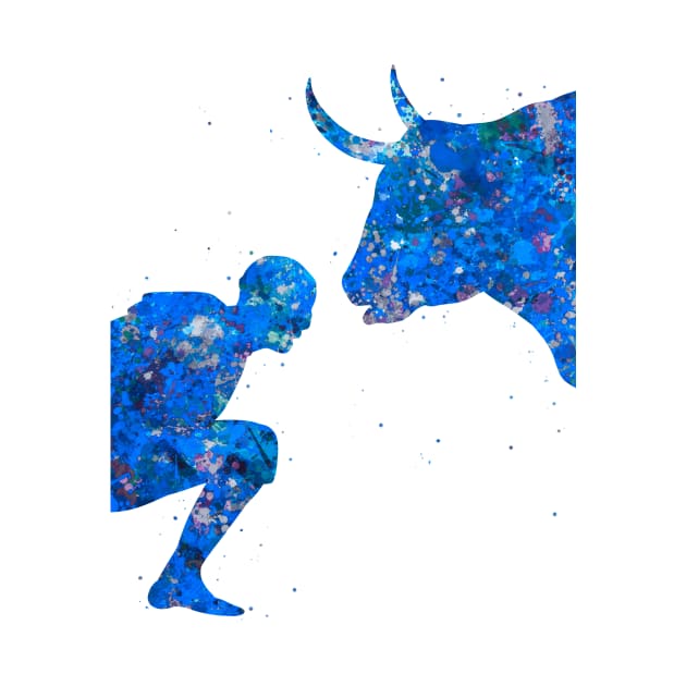 Bullfighter blue art by Yahya Art