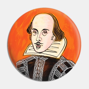 Orange Shakespeare Pin