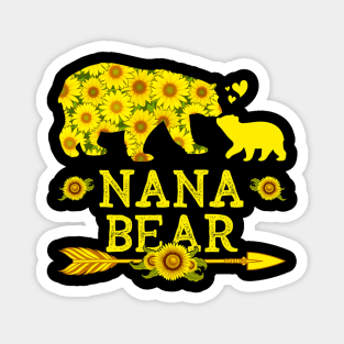 Funny Nana Bear Sunflower Mothers Day Fathers Day Magnet