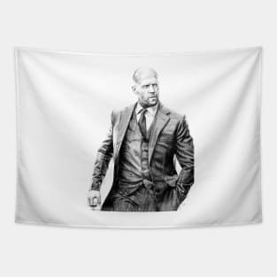 jason statham hand drawing fan works graphic design and drawing by ironpalette Tapestry