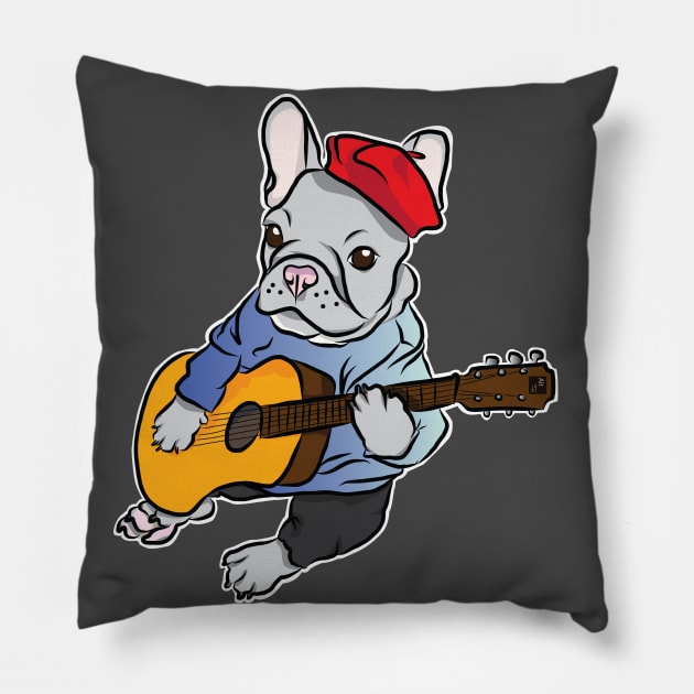 Singing French Bulldog Pillow by AltTabStudio