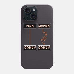 Man, Women Sorry infographic Phone Case