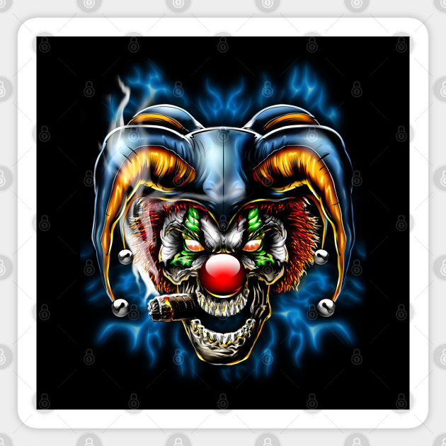 Evil Jester White Clown Skull Sticker Evil Jester White Clown Skull Sticker