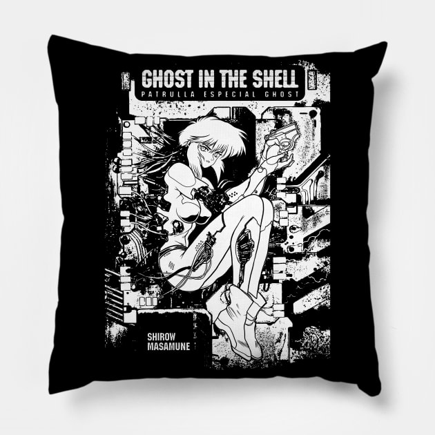 ghost in the shell Pillow by namanyastudios