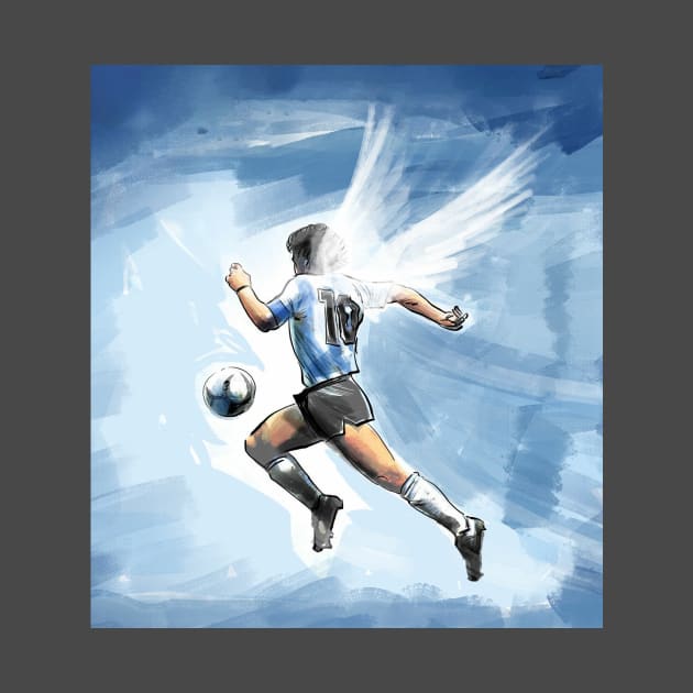 Diego Maradona Legend with the wings by LustraOneOne