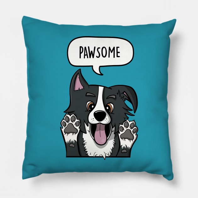 Pawsome Border Collie Pillow by LEFD Designs