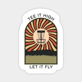 Tee It High Let It Fly | Disc Golf Vintage Retro Arch Mountains Magnet