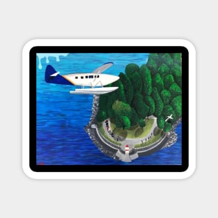 Flight Over Stanley Park Painting Magnet