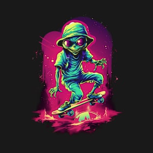 Cool Skating Alien T-Shirt