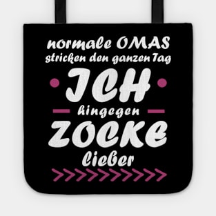 Zocken Oma Esport Gaming Geschenk Gaming Tote