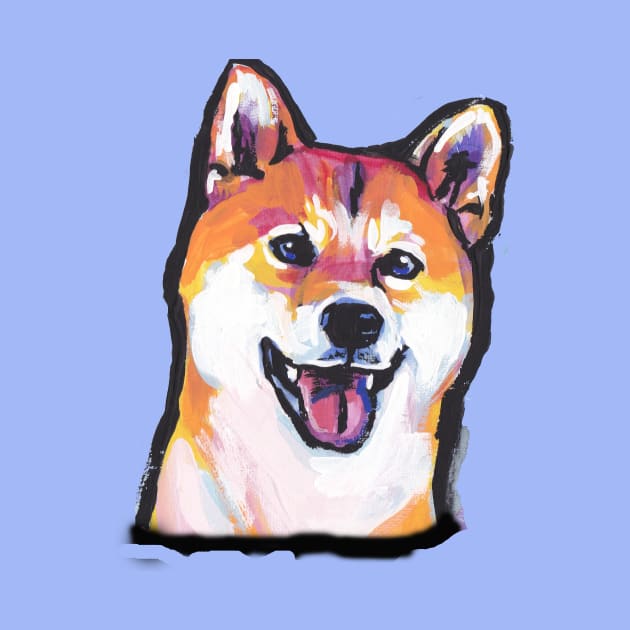 Shiba Inu Bright colorful pop dog art by bentnotbroken11