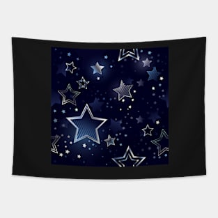 Seamless Background with Silver Stars Tapestry