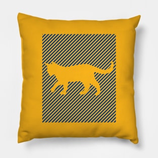 Walking cat striped pattern Pillow