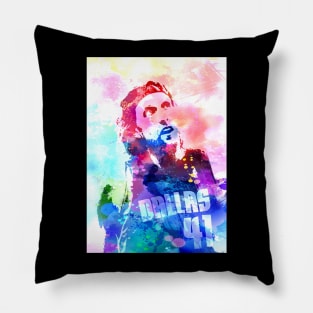 Dirk Nowitzki Watercolor Pillow