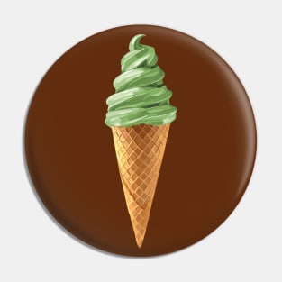 Pistachio Soft Serve Ice Cream Swirl Pin