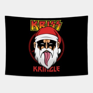 Kris Kringle Christmas Rock And Roll Band Krampus Santa Claus Tapestry