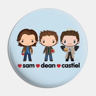 Love Sam, Dean & Castiel Pin