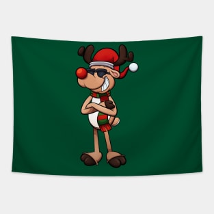 Cool Christmas Reindeer Tapestry