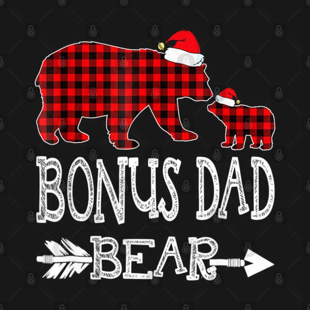 Bonus Dad Bear Red Plaid Buffalo Arrow Christmas Pajama by Mitsue Kersting