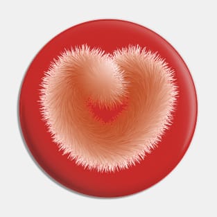 Red Love With Fur Pin