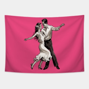 Couple Dancing Happy Vibe Tapestry