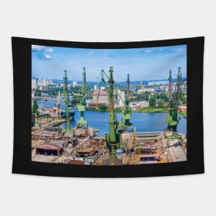 Cranes in Gdansk shipyard Tapestry