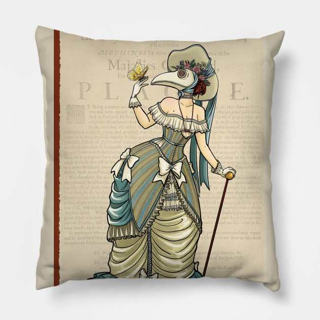 Lady Plague Pillow by Holly_Pierson_Art