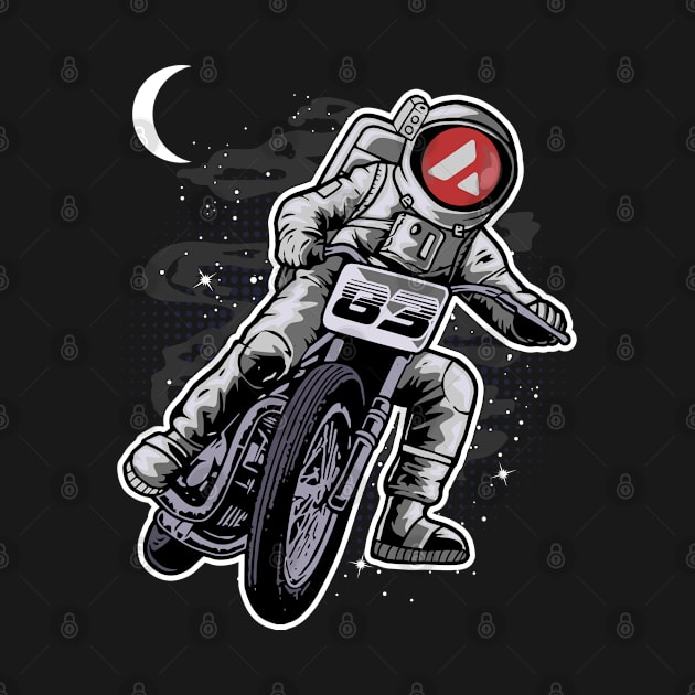 Astronaut Motorbike Avalanche AVAX Coin To The Moon Crypto Token Cryptocurrency Wallet Birthday Gift For Men Women Kids by Thingking About