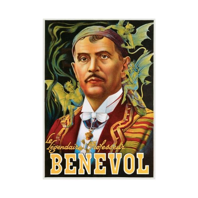 Vintage Magic Poster Art, the Legendary Professor Benevol by MasterpieceCafe