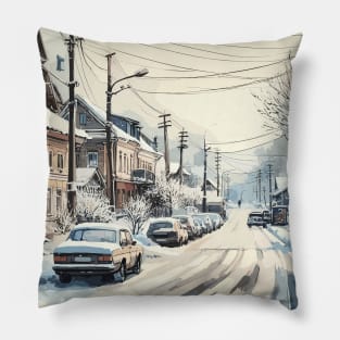 Winter Town Pillow