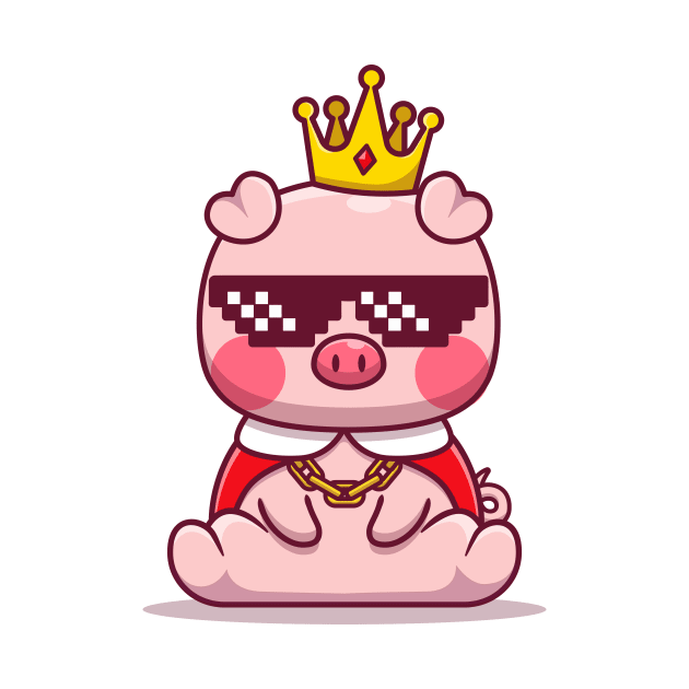 Cute King Pig Wearing Glasses by Catalyst Labs