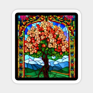Stained Glass Apple Tree Magnet