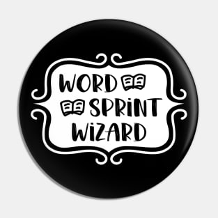 Word Sprint Wizard - Retro Writing Typography Pin