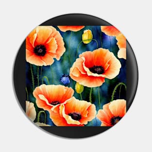 Watercolor poppy flower Pin