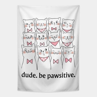 Cute Cat tee, Pet Lovers Gift, Positive Vibe Shirt Tapestry