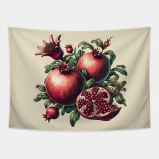 Vintage Pomegranate Botanical Tapestry