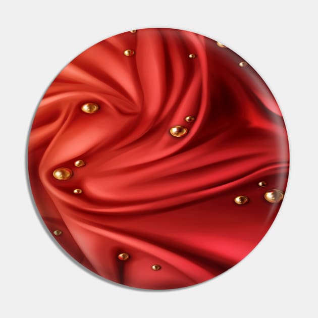 red, silky, draped fabric with golden balls Pin by Hujer